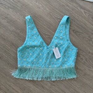 Saylor embellished crop top